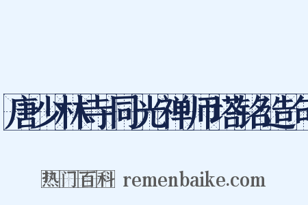 唐少林寺同光禅师塔铭造句是什么意思的图片